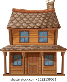 Charming two-story wooden house with porch