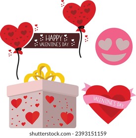 Charming Valentine's Day icons, heartwarming symbols of love and romance, perfect for adding affectionate touches to designs and messages.