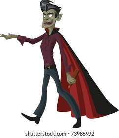 charming vampire with an aspen stake