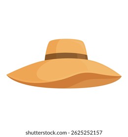 Charming vector graphic of a stylish widebrimmed hat, perfect for fashion concepts