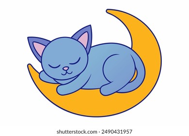 Charming vector icon of a peaceful sleeping cat. Perfect for adding a touch of tranquility and cuteness to your designs. Ideal for cat lovers and minimalist art enthusiasts