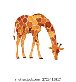 Charmosa ilustração vetorial de um pastoreio de girafa africana. Ideal para livros infantis, materiais educacionais, temas de safári e projetos de vida selvagem.