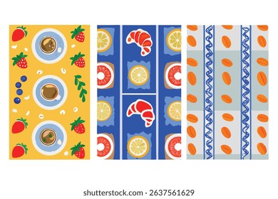 A charming vector illustration capturing the cozy essence of French café culture with a cute croissant and a steaming cup of coffee. Designed in a playful, whimsical style with soft tones and Parisian