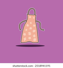 Charming vector illustration of a classic apron, featuring a simple yet stylish design with adjustable straps and a front pocket. Ideal for kitchen, cooking, or craft-related themes. Perfect for micro