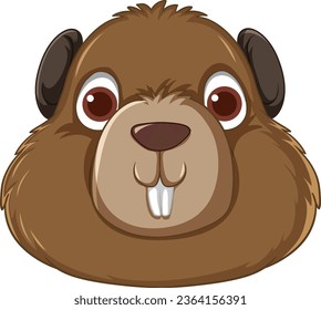 A charming vector illustration of a cute groundhog, isolated on a white background