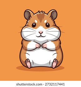 Encantadora Ilustración vectorial de un lindo hámster con una expresión amigable, perfecta para varios proyectos de diseño.