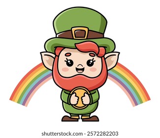 A charming vector illustration of a cute leprechaun, perfect for adding a touch of Irish folklore and St. Patrick's Day