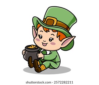 A charming vector illustration of a cute leprechaun, perfect for adding a touch of Irish folklore and St. Patrick's Day