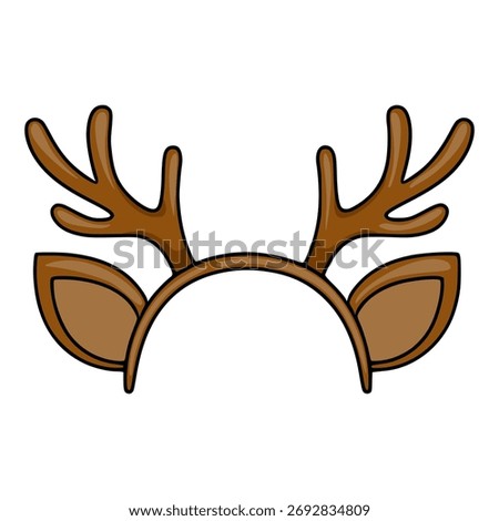 A charming vector illustration of a deer antler headband with large, expressive ears, perfect for festive or whimsical designs.