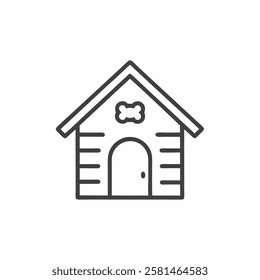 Charming vector illustration of a dog house with a playful bone symbol, perfect for pet lovers and home decorators