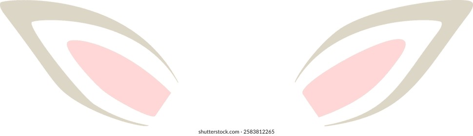 Charming vector illustration featuring two adorable bunny ears, ideal for enhancing Easter and spring celebrations, set against a clean white background for a delightful touch