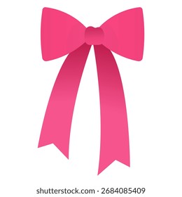 Una encantadora Ilustración vectorial de un lazo de cinta rosa perfectamente atado. Su tono suave y su diseño plano y limpio lo hacen ideal para celebraciones, regalos, moda, o cualquier elemento gráfico dulce y femenino.
