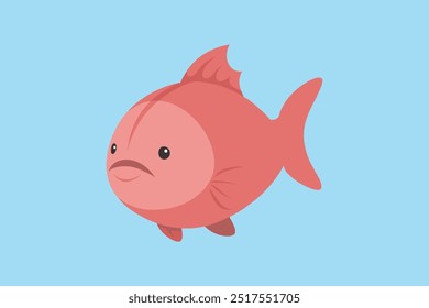 Uma encantadora ilustração vetorial do único Blobfish, mostrando suas características distintas. Perfeito para arte digital, impressões e projetos educacionais.