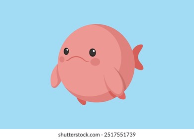 Uma encantadora ilustração vetorial do único Blobfish, mostrando suas características distintas. Perfeito para arte digital, impressões e projetos educacionais.