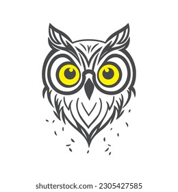 Charming Vector Owl - High-Quality Vector Illustration, perfect for creative projects. Add your logo and create a unique brand identity.