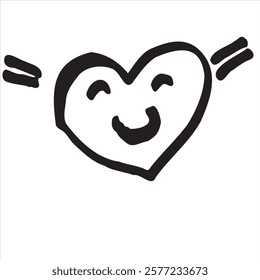 Charming vector of a smiling heart, perfect for romantic, cheerful, and love-themed designs. Ideal for branding, social media, greeting cards, and digital projects.