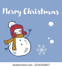 Charming vector snowmen illustrations in a cute, simple style with minimal colors. Each snowman is unique with festive details, perfect for holiday cards, winter decor, and seasonal projects.