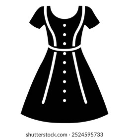 Charming vintage polka dot eyelet baby girls dress silhouette vector art design, perfect for fashion projects, baby clothing branding, and retro-style illustrations for kids' apparel.
