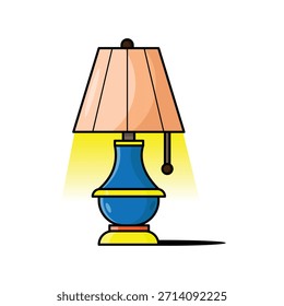 Eine charmante Tischlampe im Vintage-Stil, die sich für Wohndekorgrafiken, Innenarchitekturkonzepte, Geschäfte und Produktkataloge eignet
