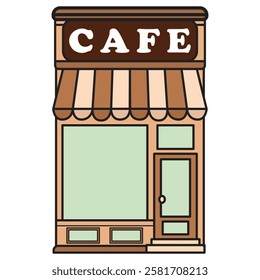 A charming vintage-style cute cafe, complete with retro decor, inviting ambiance, and cozy seating.