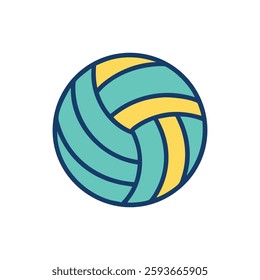 A charming volleyball icon representing beach fun and recreational activities.