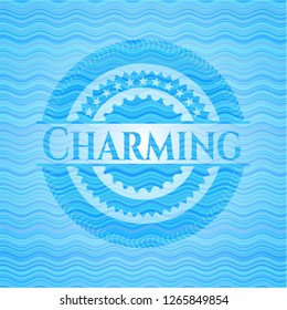 Charming water wave badge background.