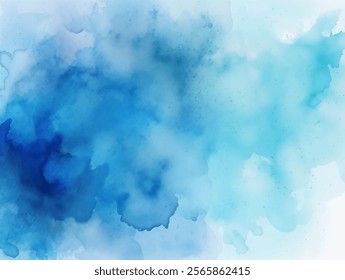 Encantador aquarela lavar atmosfera calmante vetor fundo. Gradiente abstrato de blues como céu sereno para projetos criativos. Nuances de aquarela versátil pano de fundo