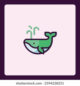 Charming Whales Graphic Representation in a Modern, Simplistic Icon Design