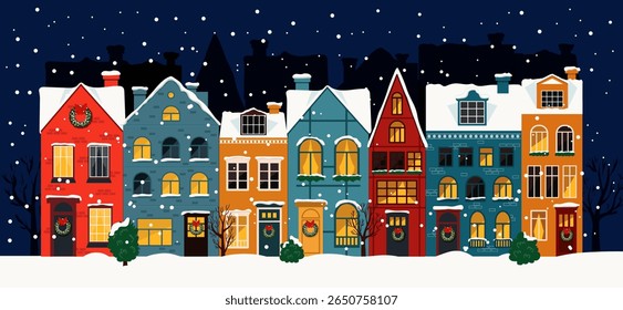 Charming Winter Houses Exquisitely Covered in a Thick Layer of Soft Snow and Ice