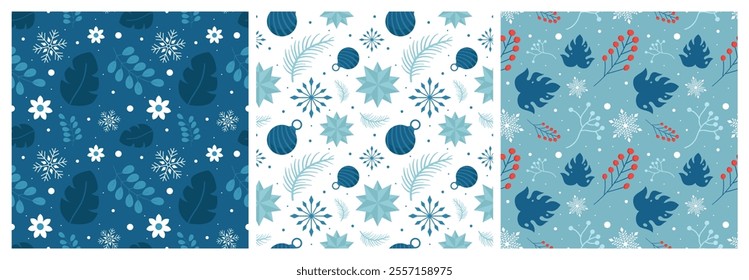 Charming Winter Seamless Pattern Design Featuring Decorative Elements in a Hand Drawn Cartoon Style Illustration Template