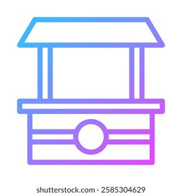 Charming Wishing Well Gradient Icon Illustration