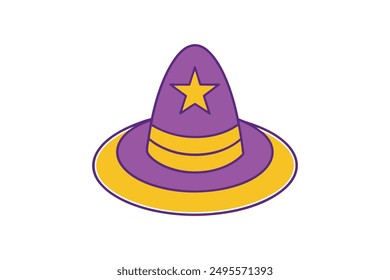 Charming witch hat vector, perfect for Halloween and magical designs