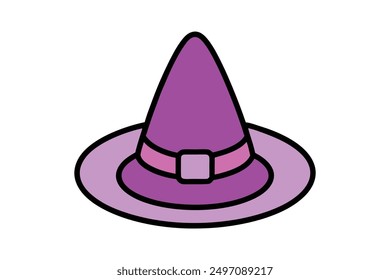 Charming witch hat vector, perfect for Halloween and magical designs