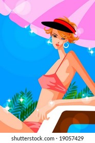 Charming Woman in Beach