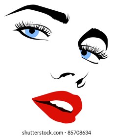 Charming woman face