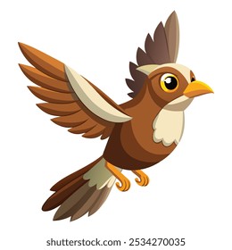 A charming wooden cuckoo bird brought to life in 3D animation, showcasing intricate craftsmanship with lifelike wood textures. The bird pops out, flapping its wings, as it chirps rhythmically.