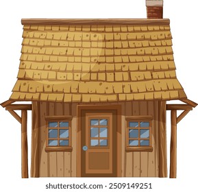 Charming wooden house with a thatched roof