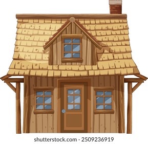 Charming wooden house with a thatched roof