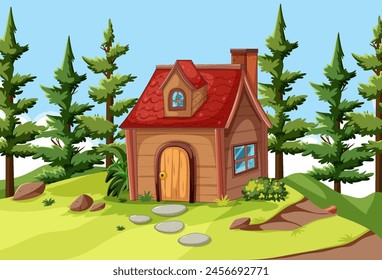 Charming woodland cottage surrounded by pine trees