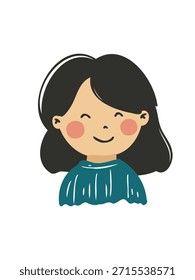 charmoso jovem menina sorridente arte vetorial