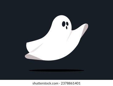 A charmingly spooky ghost fashioned to look as though it's made from a white bedsheet, embodying the spirit of Halloween