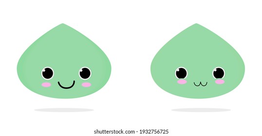 Charms polymer Clay Green Cute Kawaii illustration vector