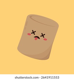 Charred marshmallow. Marshmallow Burnt. Marshmallow character isolated vector.