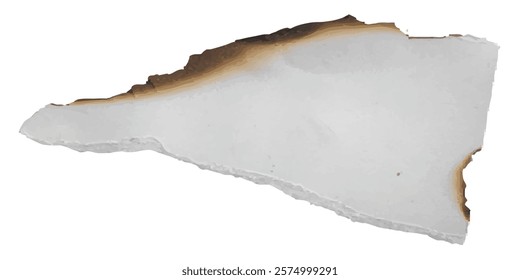 Charred paper fragment with detailed burn marks and realistic tear edges ideal for vintage-themed overlays scrapbook designs and creative retro projects - Powered by Shutterstock - Get 15% off with code: PIKWIZARD15