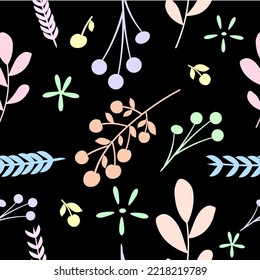  Charry and leaf seamless pattern vector design