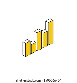 Chart abstract. Vector line, 3d stroke isometric, color web icon, new flat style. Creative illustration design, abstract idea for infographics.