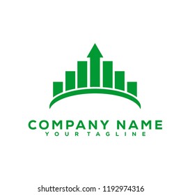 Chart Accounting Financial Business Consulting Creative Green Vector Icon Design Logo Luxury
