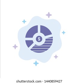 Chart, Analysis, Bar, Business, Graph, Seo, Statistics Blue Icon on Abstract Cloud Background