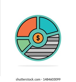 Chart, Analysis, Bar, Business, Graph, Seo, Statistics Abstract Circle Background Flat color Icon. Vector Icon Template background