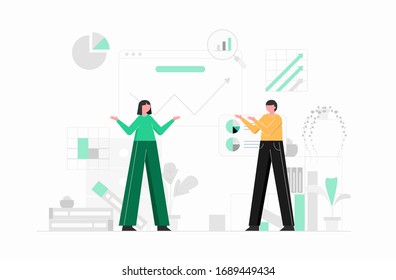 chart analytic check flat illustration